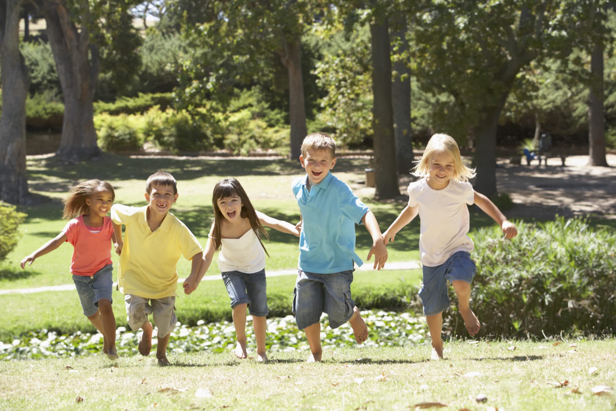 children playing in park